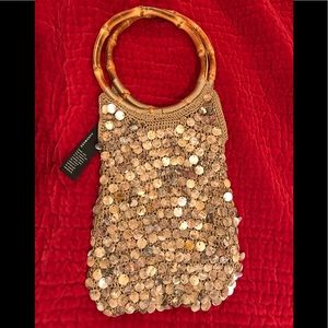 Vintage 2000’s Y2K Knit Purse Wooden Handles NWT